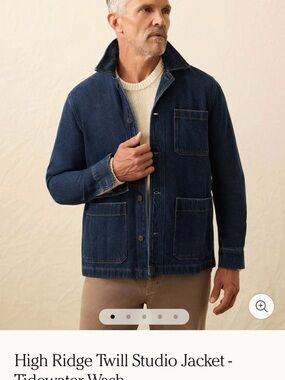 Faherty Men's High Ridge Twill Studio Jacket - Tidewater Wash